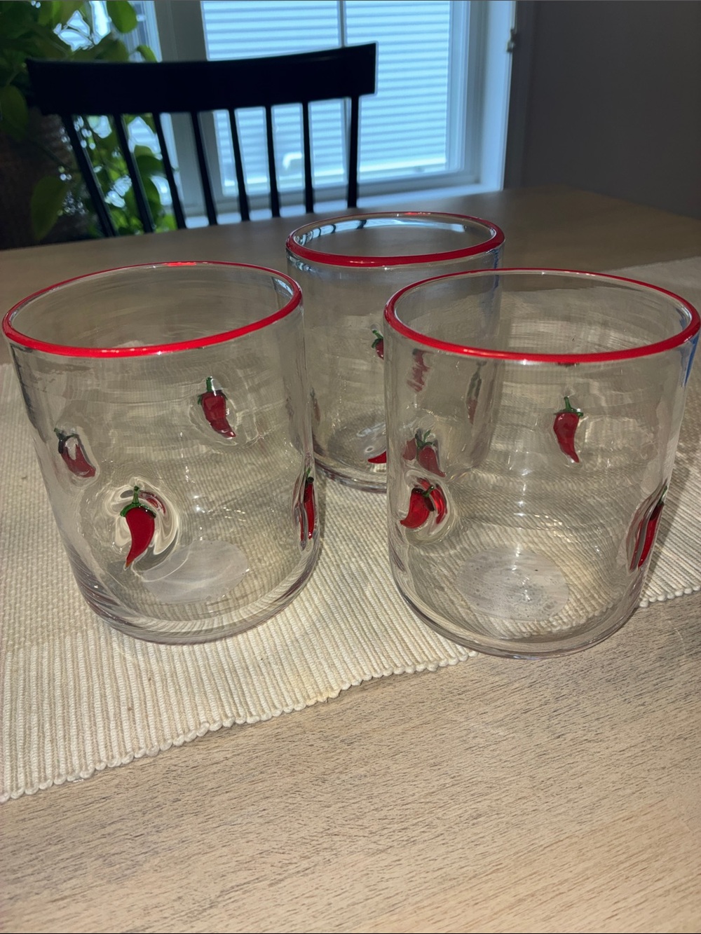 Red Chili Pepper 🌶️ Tumbler Glasses •Set of 3•